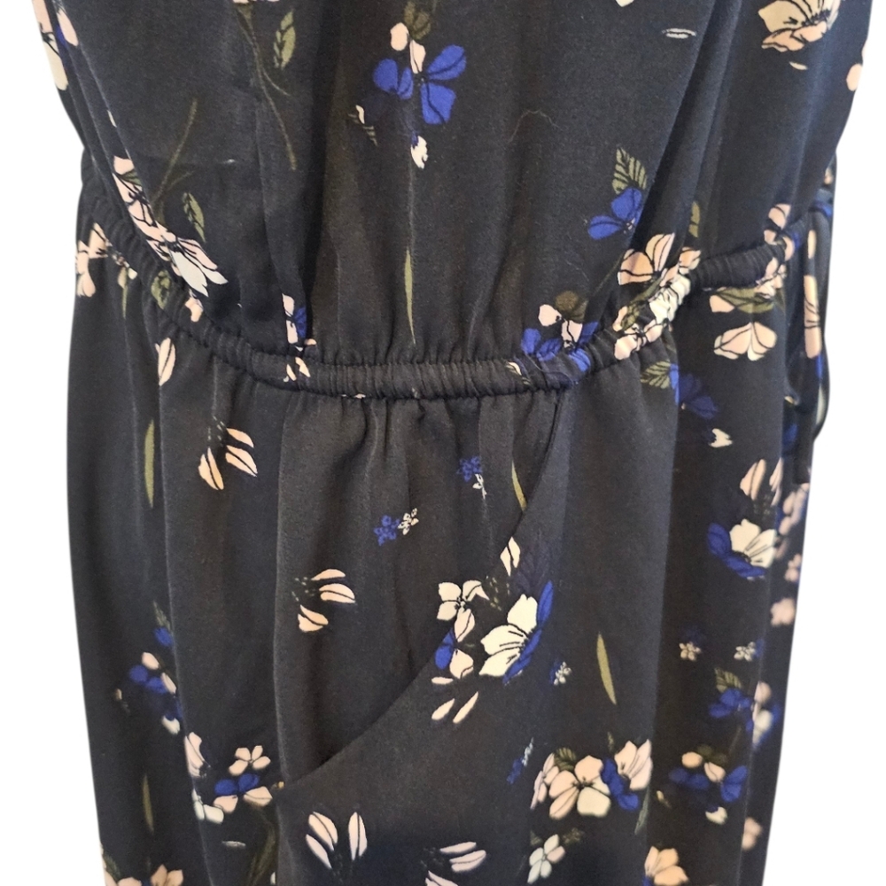 41 Hawthorne Size 2X Floral Dress Blue Claira Tie Waist - Picture 6 of 9